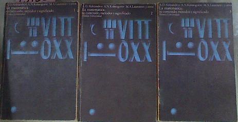 La Matematica Su Contenido Metodo Y Significado Tomo 1-2 y 3 | 15930 | Aleksandrov A D/A.N. Kolmogorov/M.A. Laurentiev