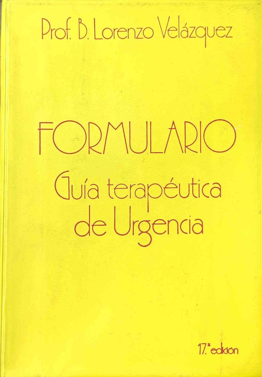 Formulario guía terapeútica de urgencia | 188022 | Benigno Lorenzo Velázquez