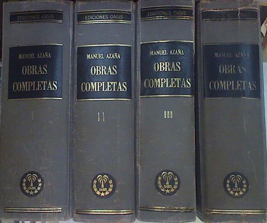 Obras Completas de Manuel Azaña Tomos I, II, III y IV | 71478 | Azaña, Manuel