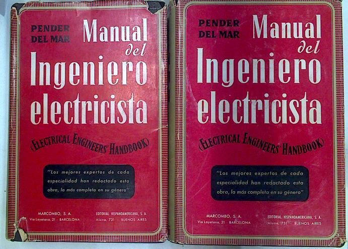 Manual del Ingeniero Electricista 2 tomos | 129620 | William A Del Mar, Harold Pender