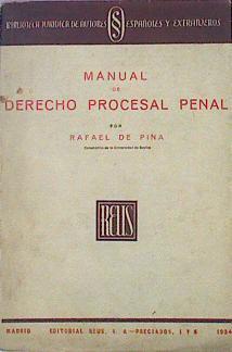Manual De Derecho Procesal Penal | 49529 | Pina Rafael De