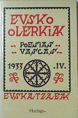 Eusko Olerkiak Poesías vascas (1933) IV | 120161 | VVAA