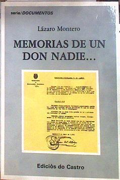 Memorias de un don nadie | 184043 | Montero de la Fuente, Lázaro