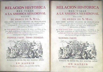 Relación del viaje a la America Meridional tomo I y II | 182270 | Ulloa, Antonio