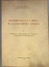 Contribución a la crítica de la lexicografía gallega Tomo 1 | 184147 | Pensado, J. L.