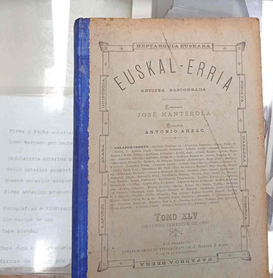 Euskal-Erria.Revista Bascongada.Tomo XLV.Nº 45 Segundo semestre de 1901 | 188589 | José Manterola