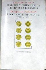 Historia Y Critica De La Literatura Española: Epoca Contemporanea: 1939-1980 (Volume 8) | 177642 | Ynduráin, Domingo