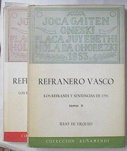 Refranero Vasco Los Refranes Y Sentencias De 1596 Tomo I y II | 55659 | Julio De Urquijo E Ibarra