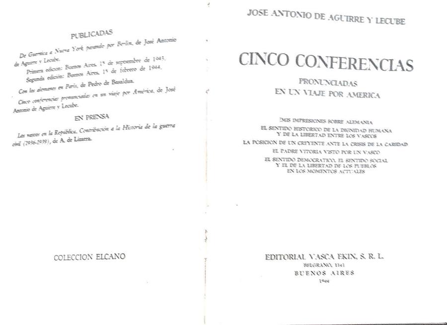 Cinco conferencias Pronunciadas en un viaje por América | 188272 | Aguirre y Lecube, José Antonio de/Agirre y Lekube