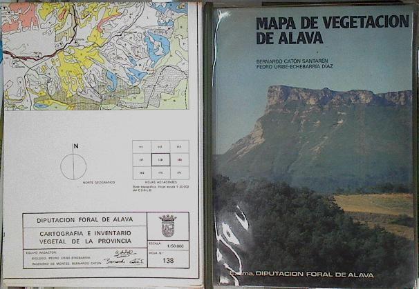"Mapa de vegetación de Alava Libro + 11 mapas col. ; 30 cm Escala: 1:50.000" | 145749 | Catón Santarén, Bernardo/Uribe-Echebarria Díaz, Pedro