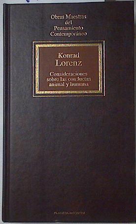 Consideraciones sobre las Conductas animal y humana | 111402 | Lorenz, Konrad