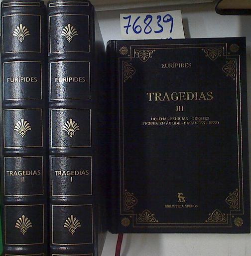 Tragedias 3 tomos (Obra Completa) Tomo I El Ciclope- Alcestis- Medea- Los Heraclidas- Hipolito- Andr | 76839 | Eurípides