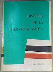 Historia De La Literatura Vasca | 41800 | Villasante, Fray Luis