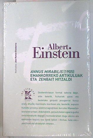 Annus Mirabilis Emankorrek Artikulu Eta Zenbait Hitzaldi | 134646 | Einstein, Albert
