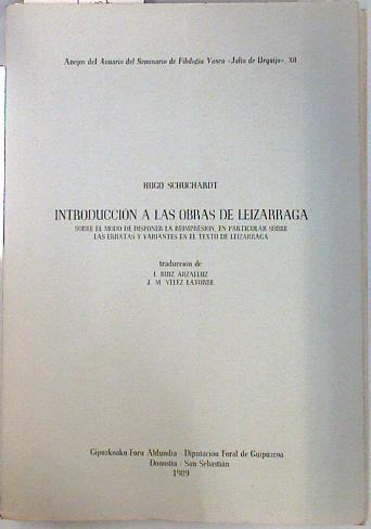 Introducción a las obras de Leizarraga | 73432 | Schuchardt, Hugo