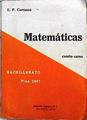 Matemáticas Bachillerato Cuarto Curso Plan 1967 | 143666 | Perez Carranza, Emilio
