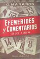 Efemérides y comentarios 1952.- 1954 | 92371 | Marañón, Gregorio