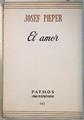 El Amor | 134950 | Josef Pieper