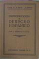 Introducción Al Derecho Hispánico | 59126 | Juan Moneva Y Puyol