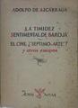 La Timidez Sentimental De Baroja El Cine ¿septimo Arte? Y Otros Ensayos | 56739 | Azcárraga Adolfo De