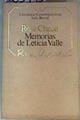 Memorias de Leticia Valle | 163745 | Chacel, Rosa