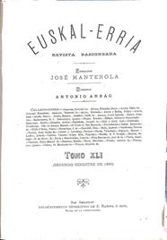 Euskal-Erria.Revista Bascongada.Tomo XLI.Nº 41Segundo semestre de 1899 | 188585 | José Manterola