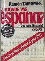 Adonde vas España? (Quo vadis, Hispania) | 172928 | Tamames, Ramón
