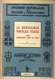 la Mentalidad popular vasca, según Resurección M. de Azkue | 138660 | Thalamas Labandibar, Juan