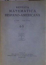 Revista matematica hispano Americanam Serie 4 Tomo  XXXIV | 181713 | VVAA
