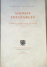 Signos inestables | 167770 | Bárcena Melero, Marián
