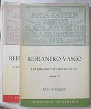 Refranero Vasco Los Refranes Y Sentencias De 1596 Tomo I y II | 55659 | Julio De Urquijo E Ibarra