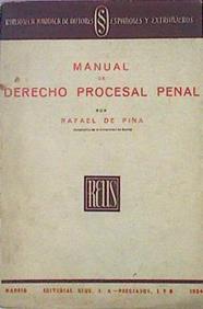 Manual De Derecho Procesal Penal | 49529 | Pina Rafael De