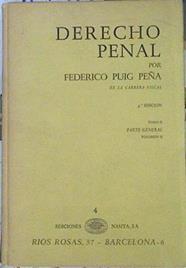 Derecho Penal Tomo II Parte General Volumen II | 141177 | Puig Peña, Federico