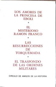 Torquemada y otros Vol IX Los amores de princesa de eboli  El misterioso Ramos Franco, | 188475 | Victoria Montalembert/Varios Autores