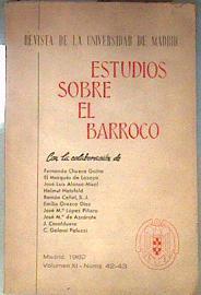 Estudios sobre el Barroco Revista de la Universidad de Madrid, Volumen XI - Números 42-43. | 186409 | VVAA