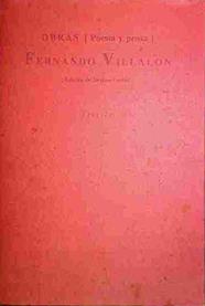 Obras [ Poesía Y Prosa ] | 40901 | Villalón, Fernando