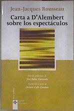 Carta a D'Alembert sobre los espectáculos | 183517 | Rousseau, Jean-Jacques (1712-1778)