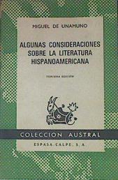 Algunas consideraciones sobre la literatura hispanoamericana | 154358 | Unamuno, Miguel de
