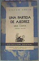 Una Partida de ajedrez Una carta | 168820 | Zweig, Stefan