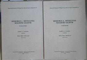 Memoriae L. Mitxelena magistri sacrum 2 tomos . Pars Prior- Pars Altera | 145892 | Lakarra ( Editore), Joseba Andoni/Arzalluz ( Adivvante), Iñigo Ruiz