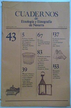 Cuadernos de etnología y etnografía de Navarra Nº 43 | 128619 | V.A.