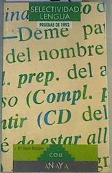 Selectividad, lengua. Pruebas 1992 | 167779 | Marín Martínez, Juan María