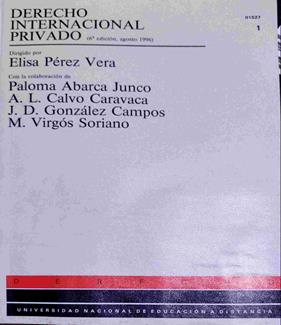 Derecho internacional privado Vol 1 | 138602 | Perez Vera (dir), Elisa