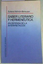 Saber literario y hermenéutica | 158297 | Wahnón Bensusan, Sultana