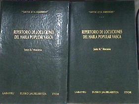 Repertorio De Locuciones Del Habla Popular Vasca Oral y escrita, en sus diversasvariedades 2 Tomos | 65098 | Justo Mª Mocoroa Mugica