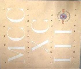 Memoria de la universidad complutense de Madrid Curso 92 93 | 170083 | VVAA