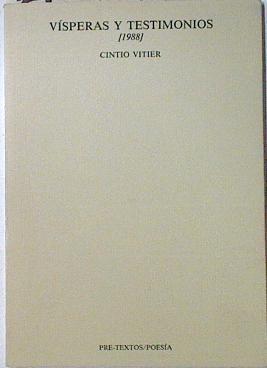 Vísperas y testimonios (1988) | 127646 | Vitier Ramirez, Cintio