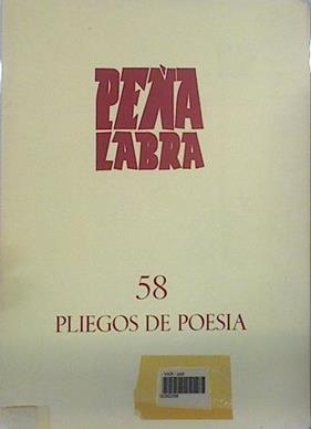 Peña Labra. Pliegos de Poesía. Núm. 58. Poesía colombiana contemporánea (antología de 15 poetas) | 137804 | Director Aurelio García Cantalapiedra.