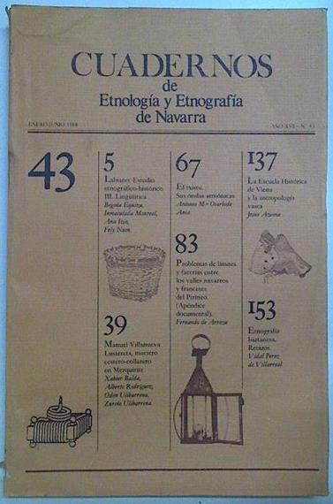 Cuadernos de etnología y etnografía de Navarra Nº 43 | 128619 | V.A.