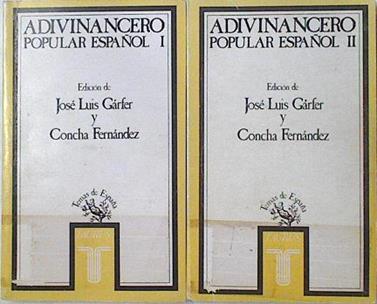 Adivinancero popular español 2 Tomos | 126288 | José Luis Gárfe/Concha Fernández
